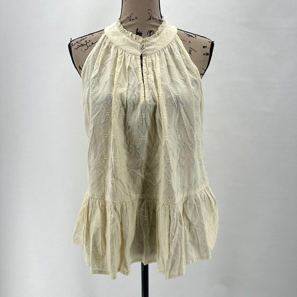 Apiece Apart Cream Nissi Tiers Fil Coupe Voile Tank Top Size M Ivory Preppy City - Picture 10 of 10